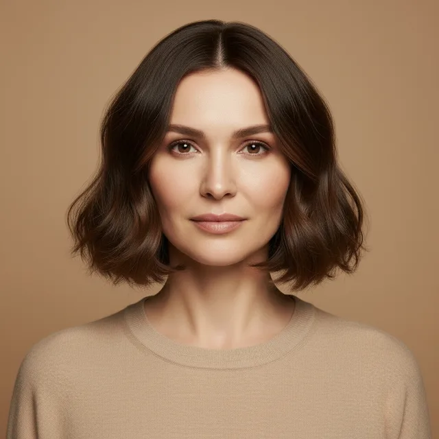 Textured French Bob — стрижка для лица-сердца Textured French Bob на лицо-сердце — на модели