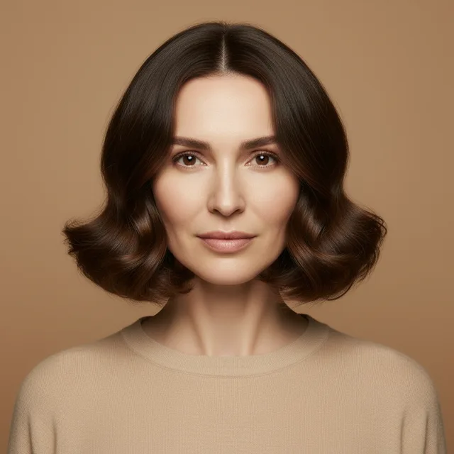 Воздушный боб с C-curls на лицо «перевёрнутый треугольник» — на модели