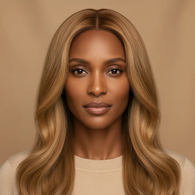 Butter-Gold Blonde на модели: глубокая кожа