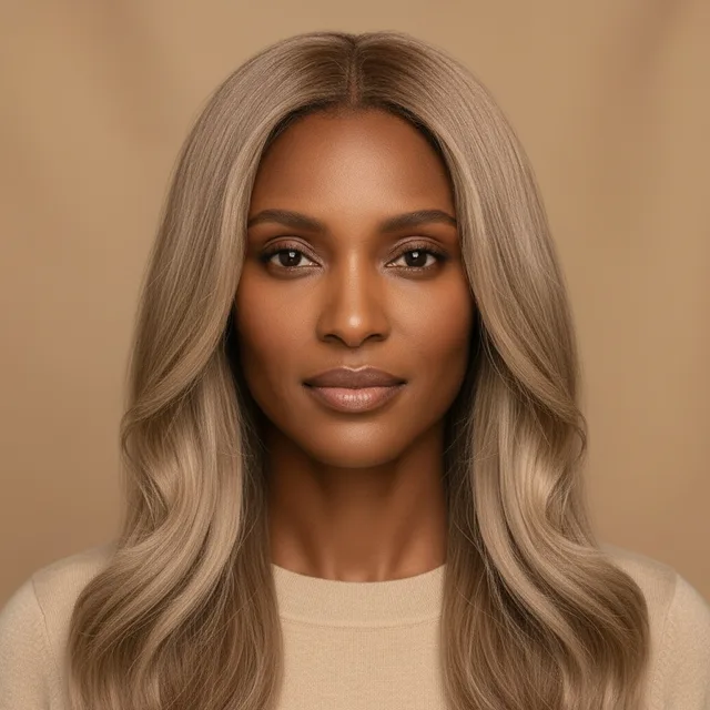 Champagne Blonde на модели: глубокая кожа