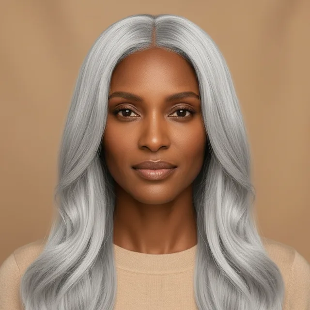 Metallic Platinum на модели: глубокая кожа